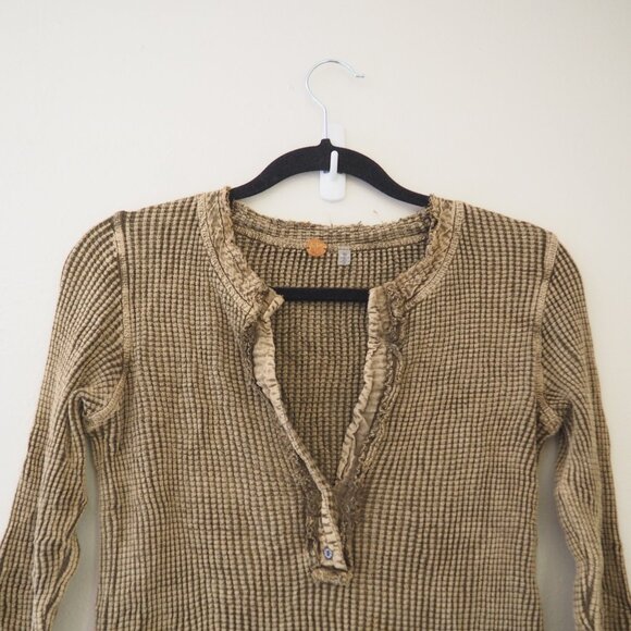 FP One Free People Colt Long Sleeve V-Neck Thermal sz S - Picture 5 of 6